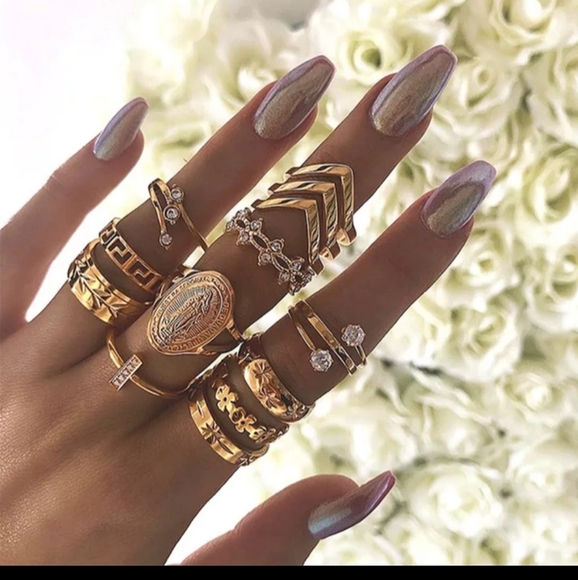 ๐15pc Virgin Mary Fatima Hwart Gold Ring Se - Picture 8 of 8